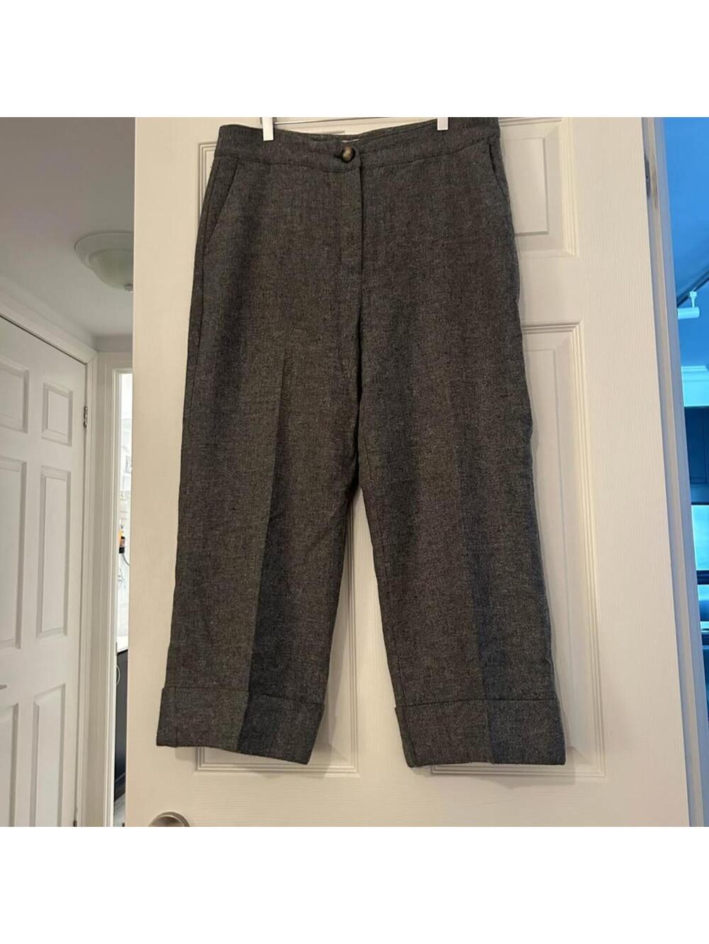 SÉZANE Dark Grey Wool Cropped Pants Size 44 / 12